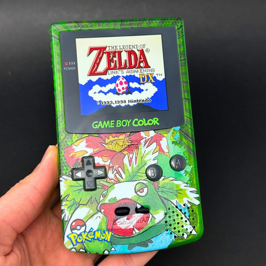 Custom Gameboy Color – Venusaur Edition | IPS Screen Upgrade image 0