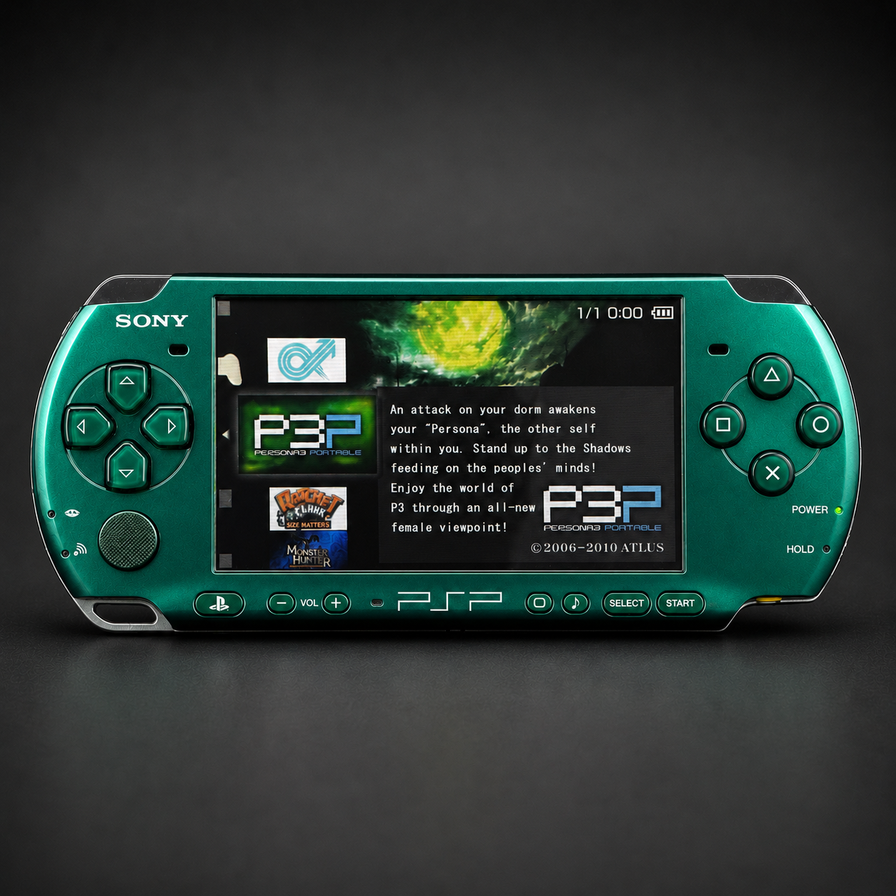 PSP 3000 (128GB) – 1050 Games | Spirited Green | UMD Nonfunctional