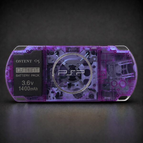907B342F-F534-4131-AEF5-4C8A11676839 PSP 3000 (128GB) – 1050 Games | Clear Purple