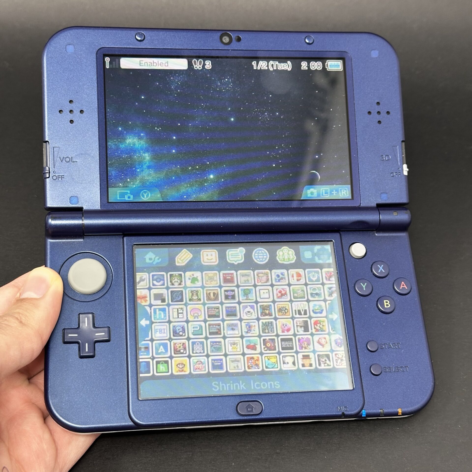 New Nintendo 3DS XL (64GB) – 600+ Games | Metallic Blue (Dual IPS)