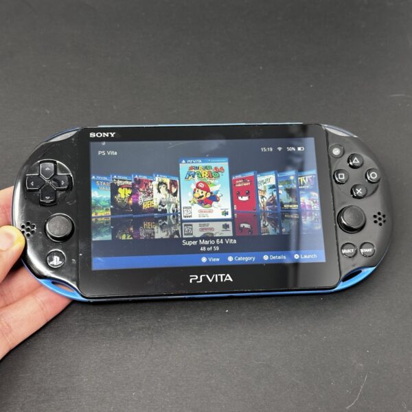 img_1085.jpeg PS Vita Slim (128GB) - 580 Games | Black and Blue