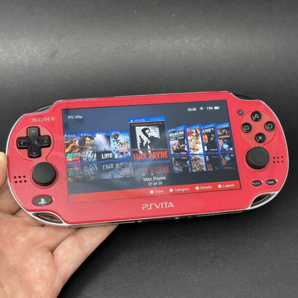 img_3199-1.jpeg PS Vita OLED (128GB) - 580 Games | Red and Black