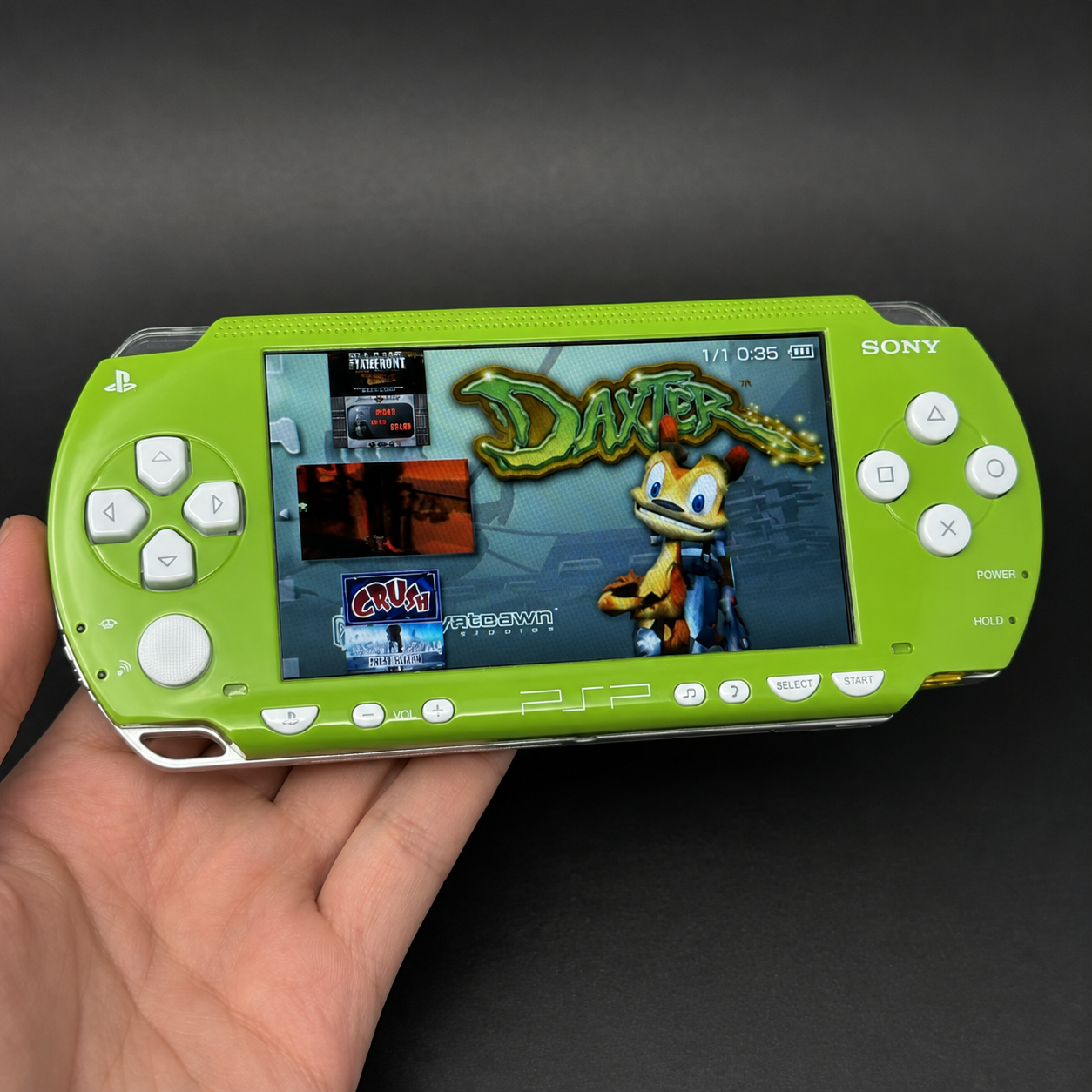 PSP 1000 (128GB) – 1050 Games | Green and White w/ IPS SCREEN