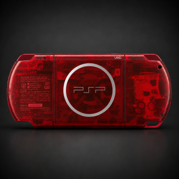 PSP 3000 (128GB) – 1050 Games | Clear Red and Smoke Black