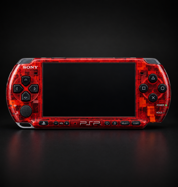 PSP 3000 (128GB) – 1050 Games | Clear Red and Black